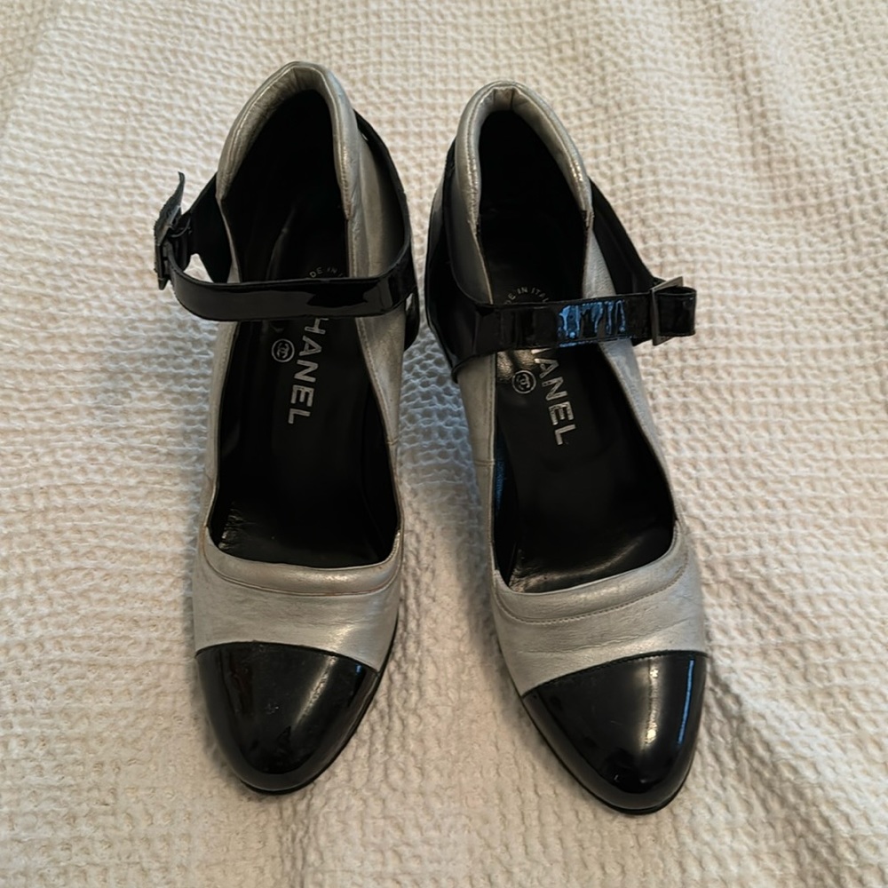 COPY - Silver & Black Chanel heels.